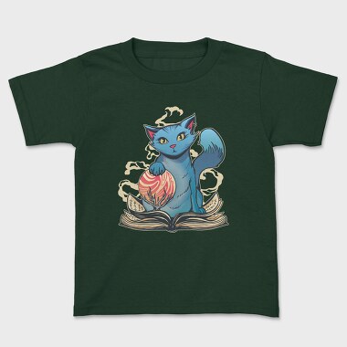 Magical Cat With Book Whimsical, Tricou Copii