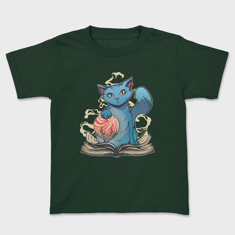 Magical Cat With Book Whimsical, Tricou Copii