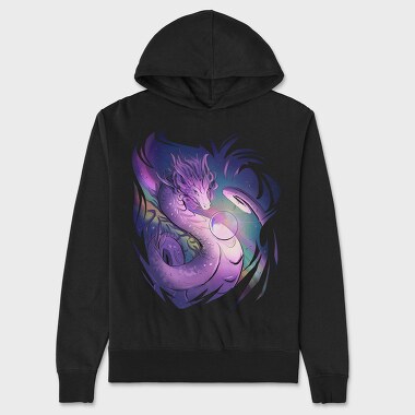 Magical Dragon Creature Rainbow, Hanorac Oversize Barbati (Unisex)