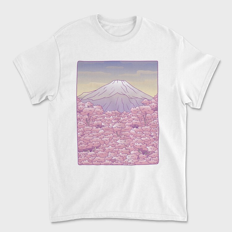 Pastel Sakura Mount Fuji, Tricou Barbati (Unisex)