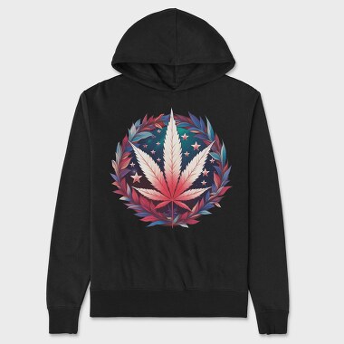 Patriotic Cannabis Leaf 4th Of July, Hanorac Oversize Barbati (Unisex)