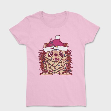 Hedgehog In Christmas Lights, Tricou Femei