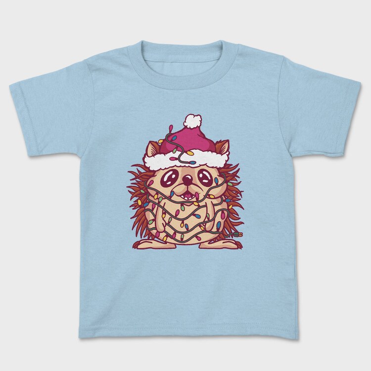 Hedgehog In Christmas Lights, Tricou Copii