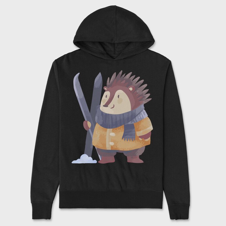 Hedgehog Ski Adventure, Hanorac Oversize Barbati (Unisex)