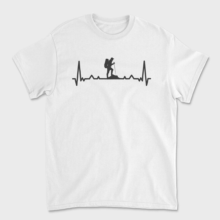 Hiking Heartbeat Line, Tricou Barbati (Unisex)