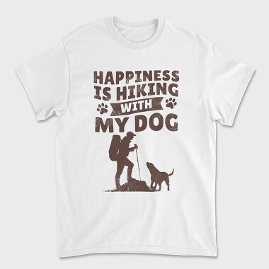 Hiking With Dog My, Tricou Barbati (Unisex)