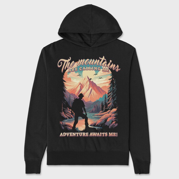 Mountains Are Calling Me, Hanorac Oversize Barbati (Unisex)