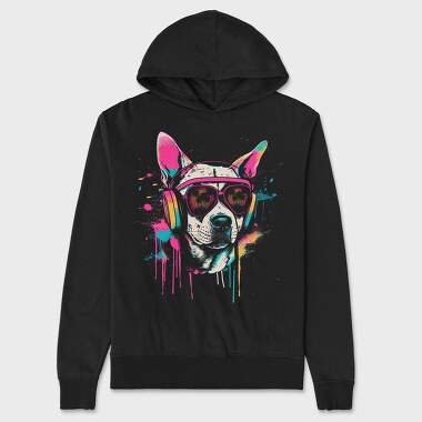 Hip Dog With Headphones Summer Dj, Hanorac Oversize Barbati (Unisex)