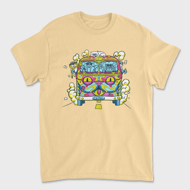 Hippie Cat Van, Tricou Barbati (Unisex)