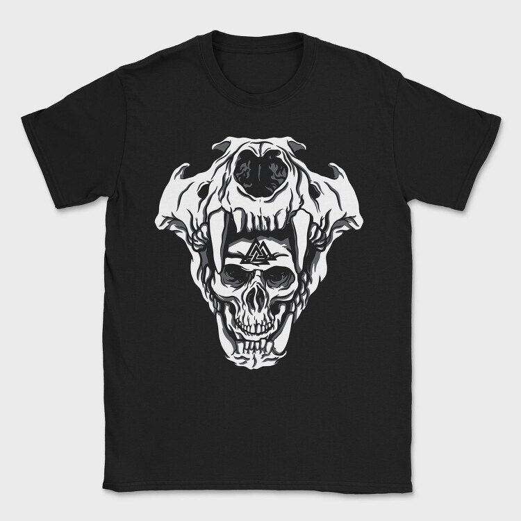 Cool Viking Skulls Bear Man, Tricou Barbati (Unisex)