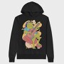 Hippie Frog Playing Guitar, Hanorac Oversize Barbati (Unisex)