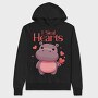 Hippo Heart Valentine, Hanorac Oversize Barbati (Unisex)