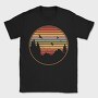 Mountains and Tree Retro Sunset, Tricou Barbati (Unisex)