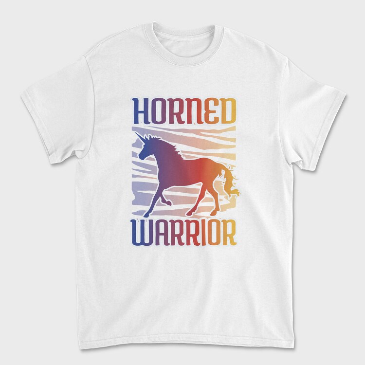 Horned Warrior Unicorn Animal Sunset, Tricou Barbati (Unisex)