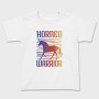 Horned Warrior Unicorn Animal Sunset, Tricou Copii