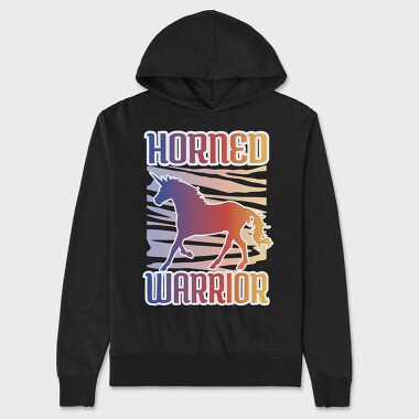 Horned Warrior Unicorn Animal Sunset, Hanorac Oversize Barbati (Unisex)