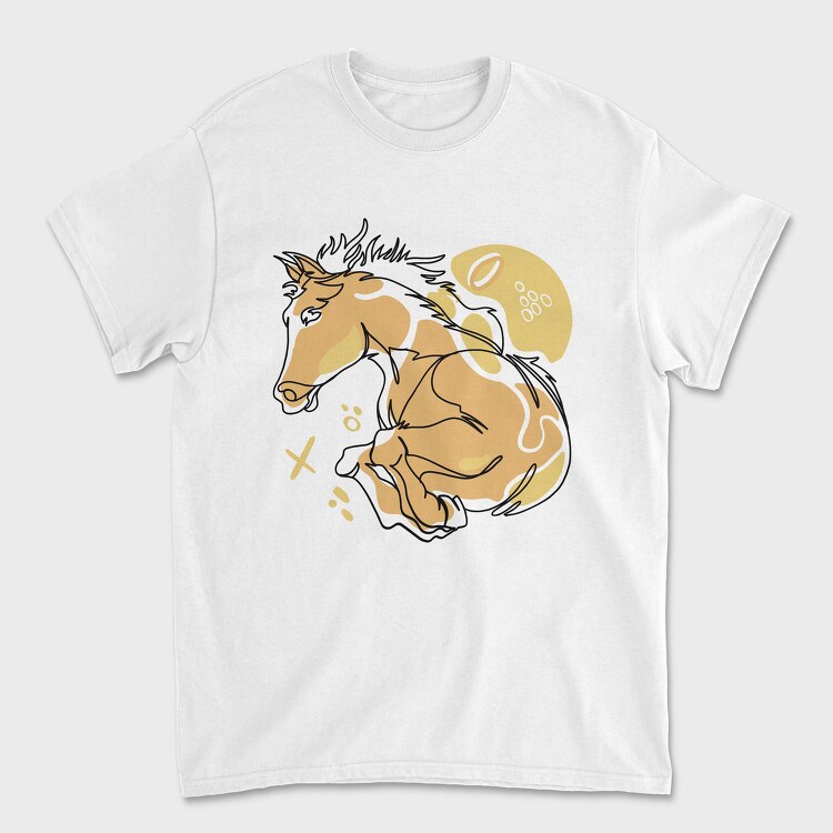 Horse Animal Continuous Line Jumping, Tricou Barbati (Unisex)