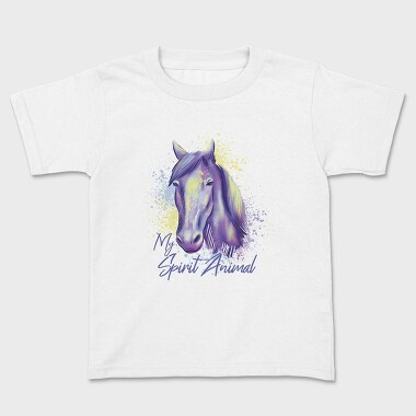 Horse Spirit Animal Watercolor, Tricou Copii