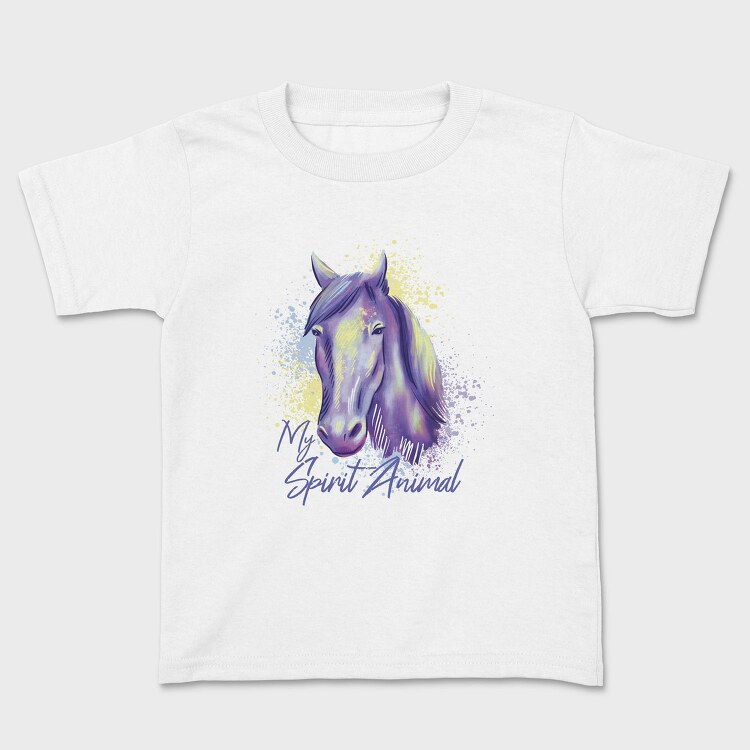 Horse Spirit Animal Watercolor, Tricou Copii