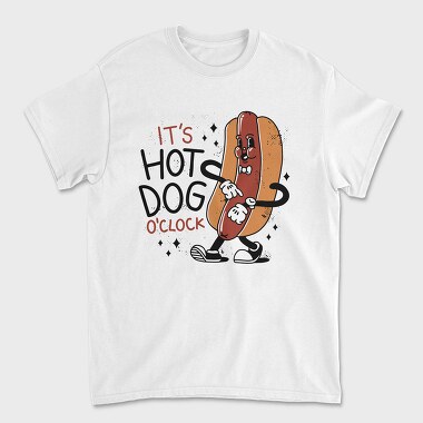 Hot Dog Cartoon Oclock, Tricou Barbati (Unisex)
