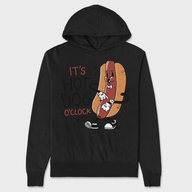 Hot Dog Cartoon Oclock, Hanorac Oversize Barbati (Unisex)