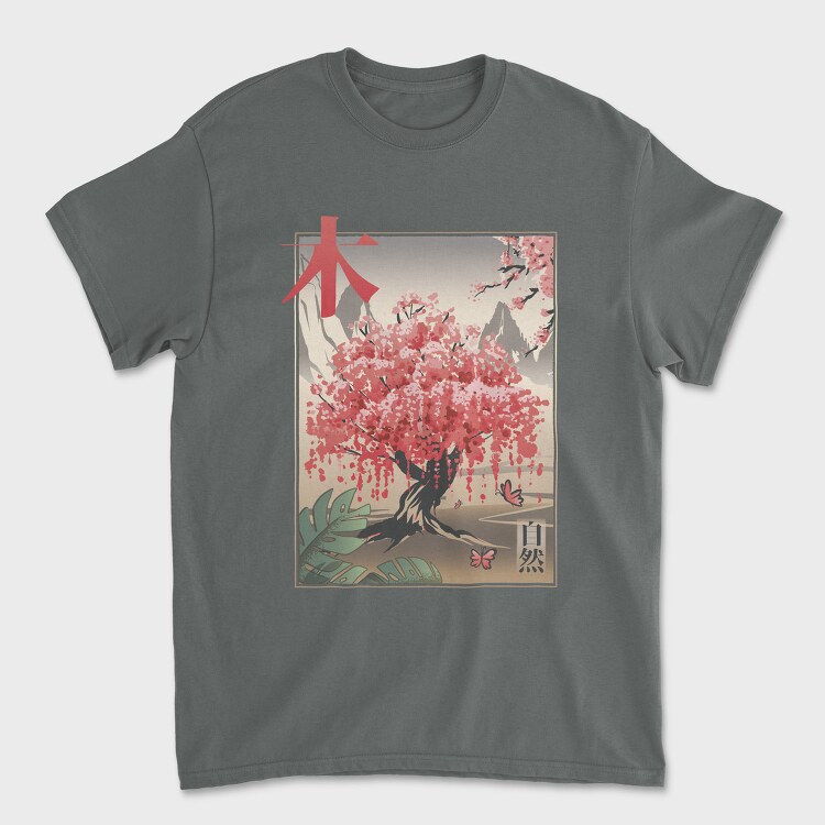 Traditional Japanese Sakura Tree, Tricou Barbati (Unisex)