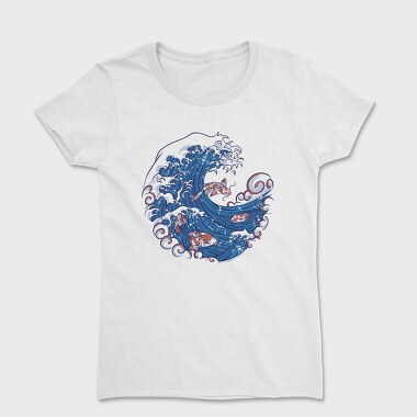 Wave With Koi Fishes, Tricou Femei