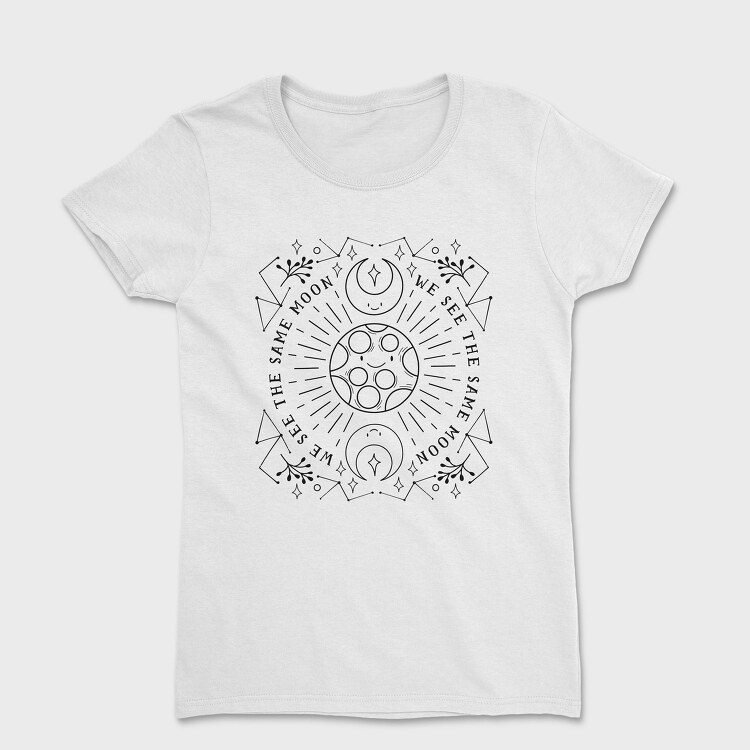 We See The Same Moon Phases Tote, Tricou Femei