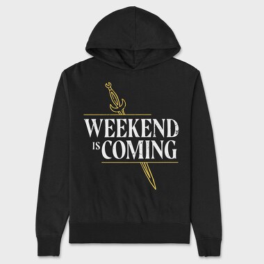 Weekend Is Coming Sword, Hanorac Oversize Barbati (Unisex)