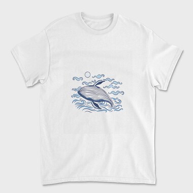 Whale Ocean Illustration, Tricou Barbati (Unisex)