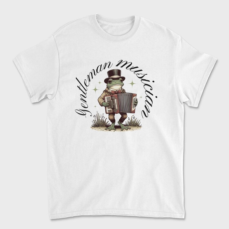 Whimsical Frog Gentleman Musician, Tricou Barbati (Unisex)