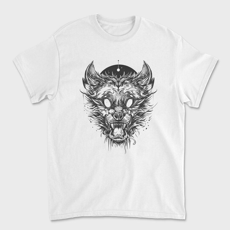 White Eyes Wolf Creature Goth, Tricou Barbati (Unisex)