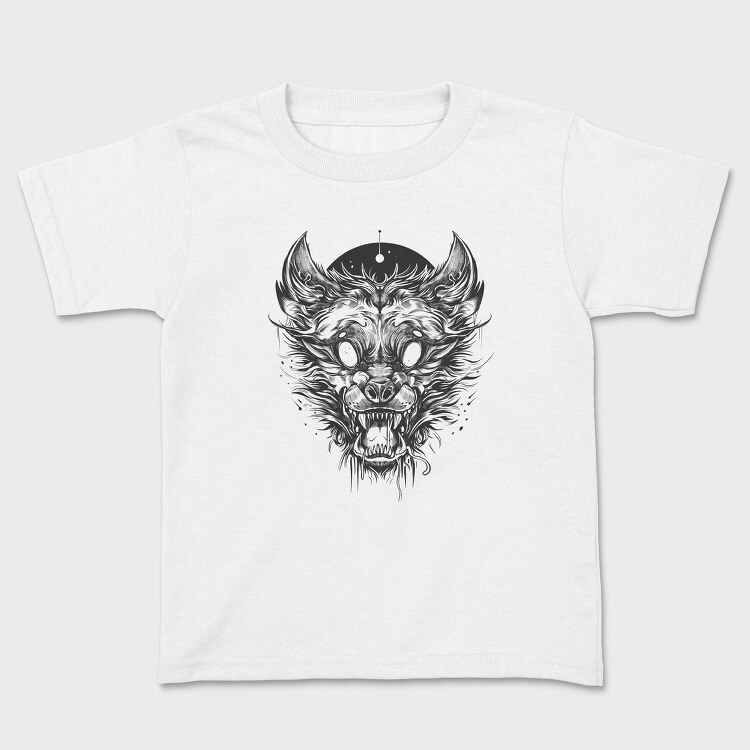 White Eyes Wolf Creature Goth, Tricou Copii