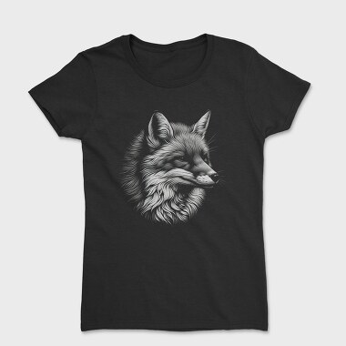 Wild Fox Monochromatic Portrait, Tricou Femei