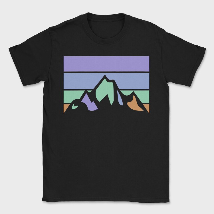 Mountain Retro Sunset, Tricou Barbati (Unisex)