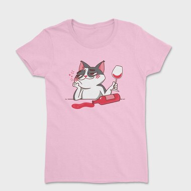 Wine Cat Drunk, Tricou Femei