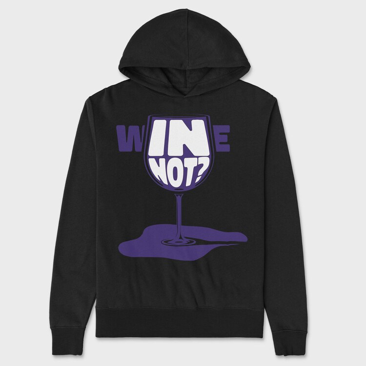 Wine Glass Funny Quote Mug, Hanorac Oversize Barbati (Unisex)