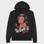 Winking Devil Pun Cartoon Girl Halloween, Hanorac Oversize Barbati (Unisex)