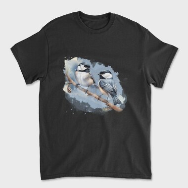 Winter Chickadee Birds, Tricou Barbati (Unisex)