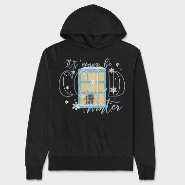 Winter Window Cat, Hanorac Oversize Barbati (Unisex)