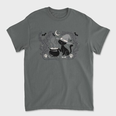 Witch Cat Halloween Illustration 3, Tricou Barbati (Unisex)