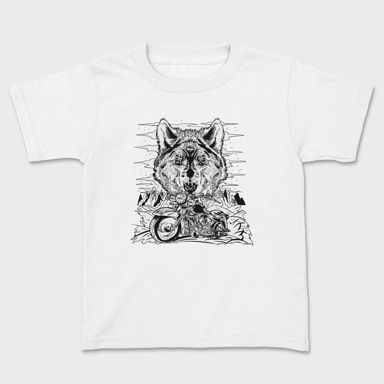 Wolf And Bike, Tricou Copii