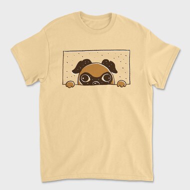 Peeking English Pug, Tricou Barbati (Unisex)