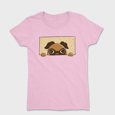 Peeking English Pug, Tricou Femei
