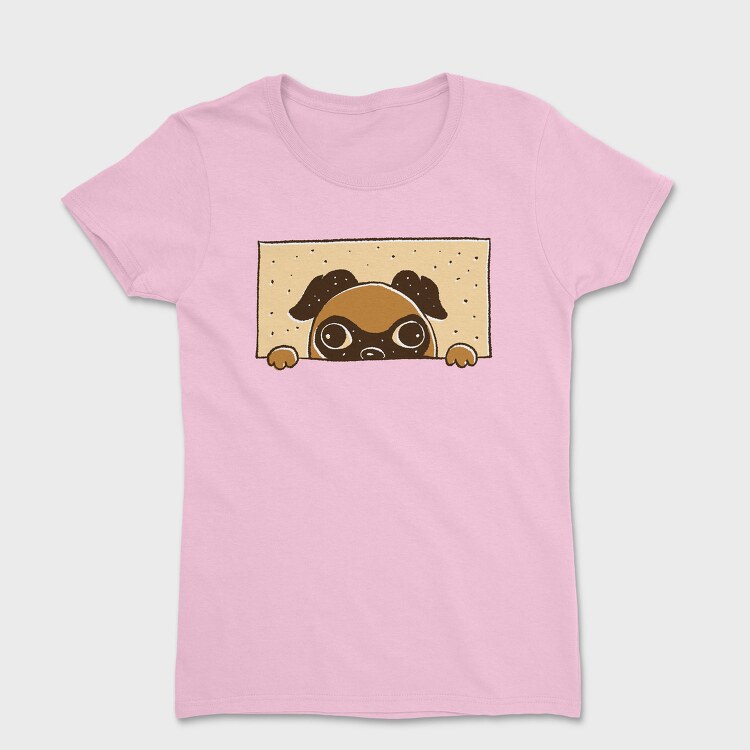 Peeking English Pug, Tricou Femei
