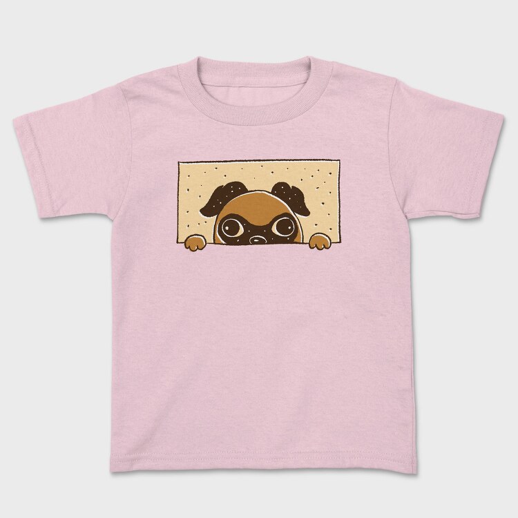 Peeking English Pug, Tricou Copii