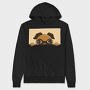 Peeking English Pug, Hanorac Oversize Barbati (Unisex)