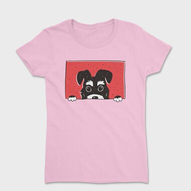 Peeking Schnauzer Dog, Tricou Femei