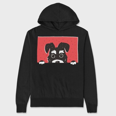 Peeking Schnauzer Dog, Hanorac Oversize Barbati (Unisex)