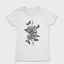 Peony Flower And Leaves Tattoo, Tricou Femei